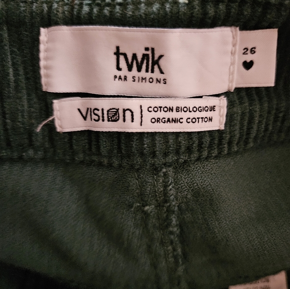 Forest green Twik corduroy jeans, size 26, organic cotton - Picture 4 of 4